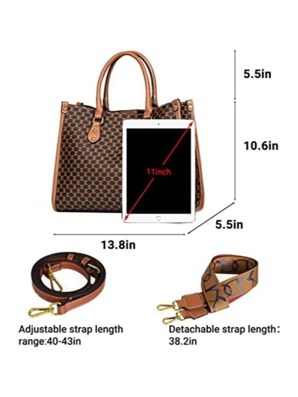 New leather brown vintage satchel handbag purse top handle tote travel nwt - Picture 4 of 7